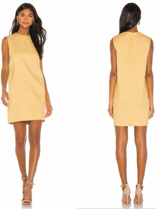 Theory Dresses & Skirts - Theory Yellow Column linen blend Dress